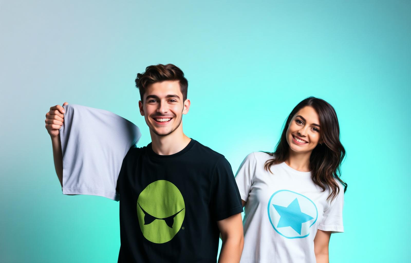 Pessoas vestindo camisetas personalizadas